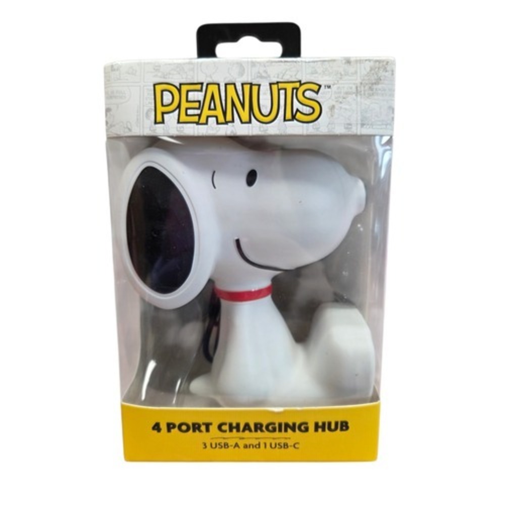 2025 Peanuts Snoopy 4-Port Charging Hub USB-A/USB-C Battery Data Transfer